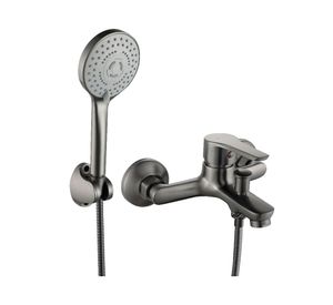 Monomando de tina ducha Gun metal gunnar gris cromado