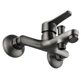 Monomando de tina ducha Gun metal gunnar gris cromado