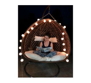 Silla colgante XL Hawái chocolate + cojín café