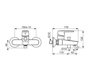 Monomando tina ducha HansaPolo cromado