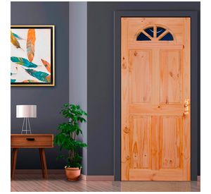 Puerta pino radiata Ibiza 4 paneles nudo 85x210 cm