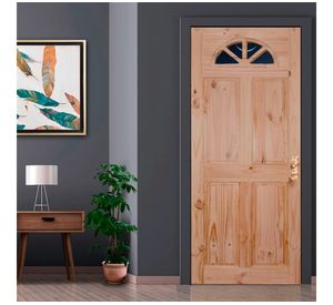 Puerta pino radiata Ibiza 4 paneles nudo 80x220 cm