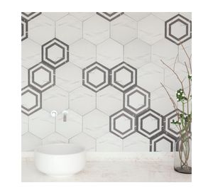 Gres porcelanato Hexagon calacatta mate 20x23 cm 1 m2