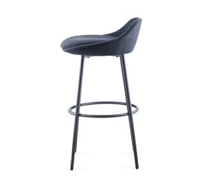 Taburete acero tela Manhattan azul&nbsp; 83.5x45x46.5 cm