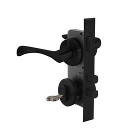 Cerradura embutida con manilla 1080970A+K negro mate