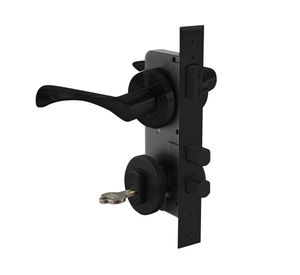 Cerradura embutida con manilla 1080970A+K negro mate