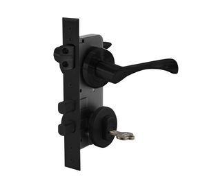 Cerradura embutida con manilla 1080970A+K negro mate