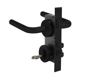 Cerradura embutida con manilla 1080960L+K negro mate