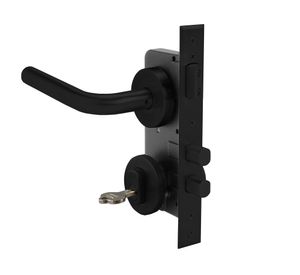 Cerradura embutida con manilla 1080960L+K.D negro mate