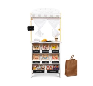 Mercado infantil de madera multicolor