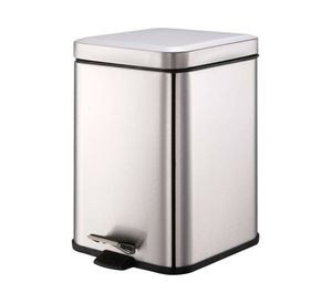 Basurero cuadrado plata 2.8 L