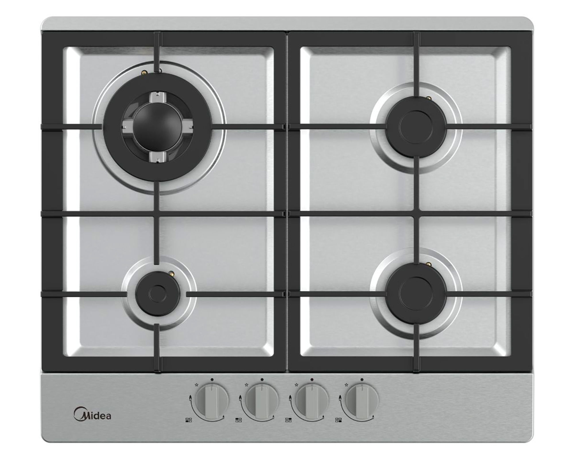 Midea Encimera gas MG60SK005 gris 4 quemadores
