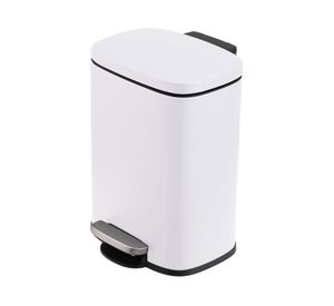 Basurero pedal Cierre lento blanco 5 lt