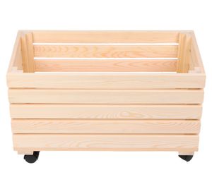 Cajón con ruedas natural 30x60x30 cm