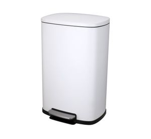 Basurero pedal Cierre lento blanco 50 lt