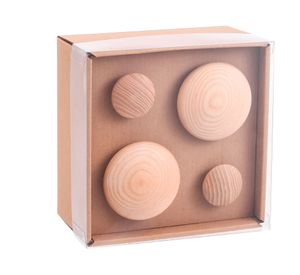 Percha pared madera 4 piezas