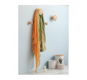 Percha pared madera 4 piezas