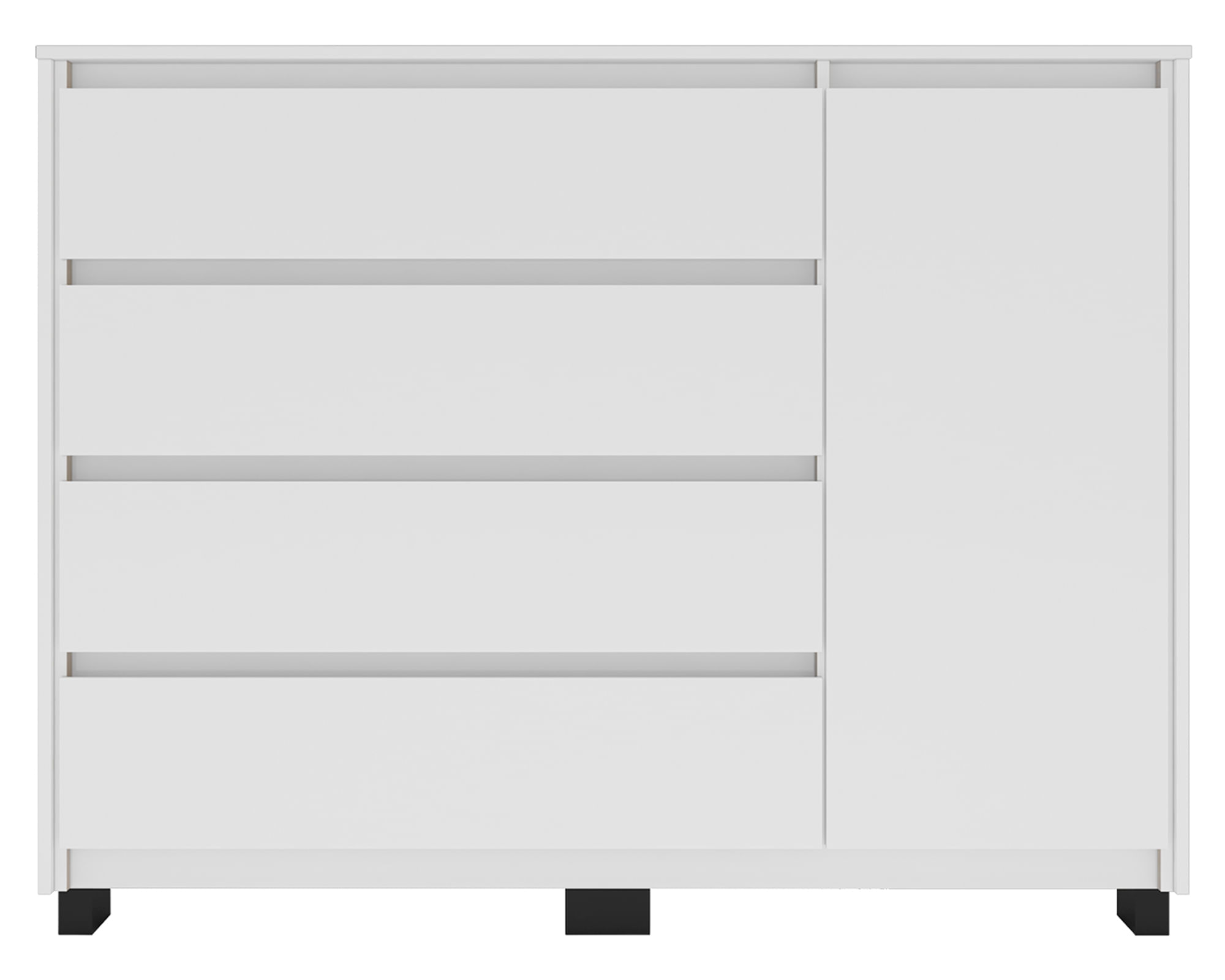 VekkaHome Cómoda Coímbra blanco 4 cajones 1 puerta