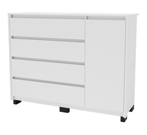 Cómoda Coímbra blanco 4 cajones 1 puerta