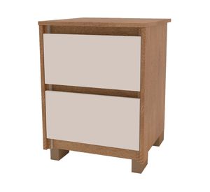 Velador Coímbra 59.8x44.5x44.5 cm 2 cajones café/beige