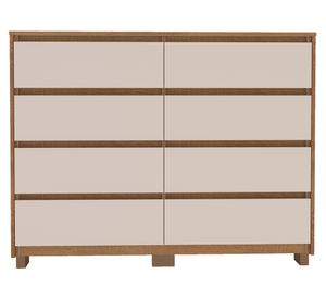 Cómoda Coímbra café/beige 8 cajones
