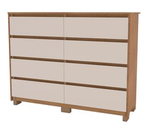 Cómoda Coímbra café/beige 8 cajones