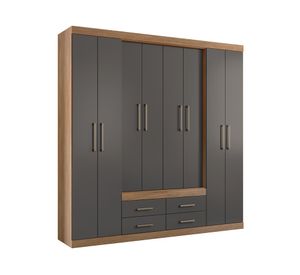 Clóset 8 puertas Nápoles 8.4 jatoba/grafito 217.6x212x46.3 cm
