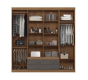 Clóset 8 puertas Nápoles 8.4 jatoba/grafito 217.6x212x46.3 cm