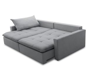Sofá cama Capri 3 cuerpos poliéster gris