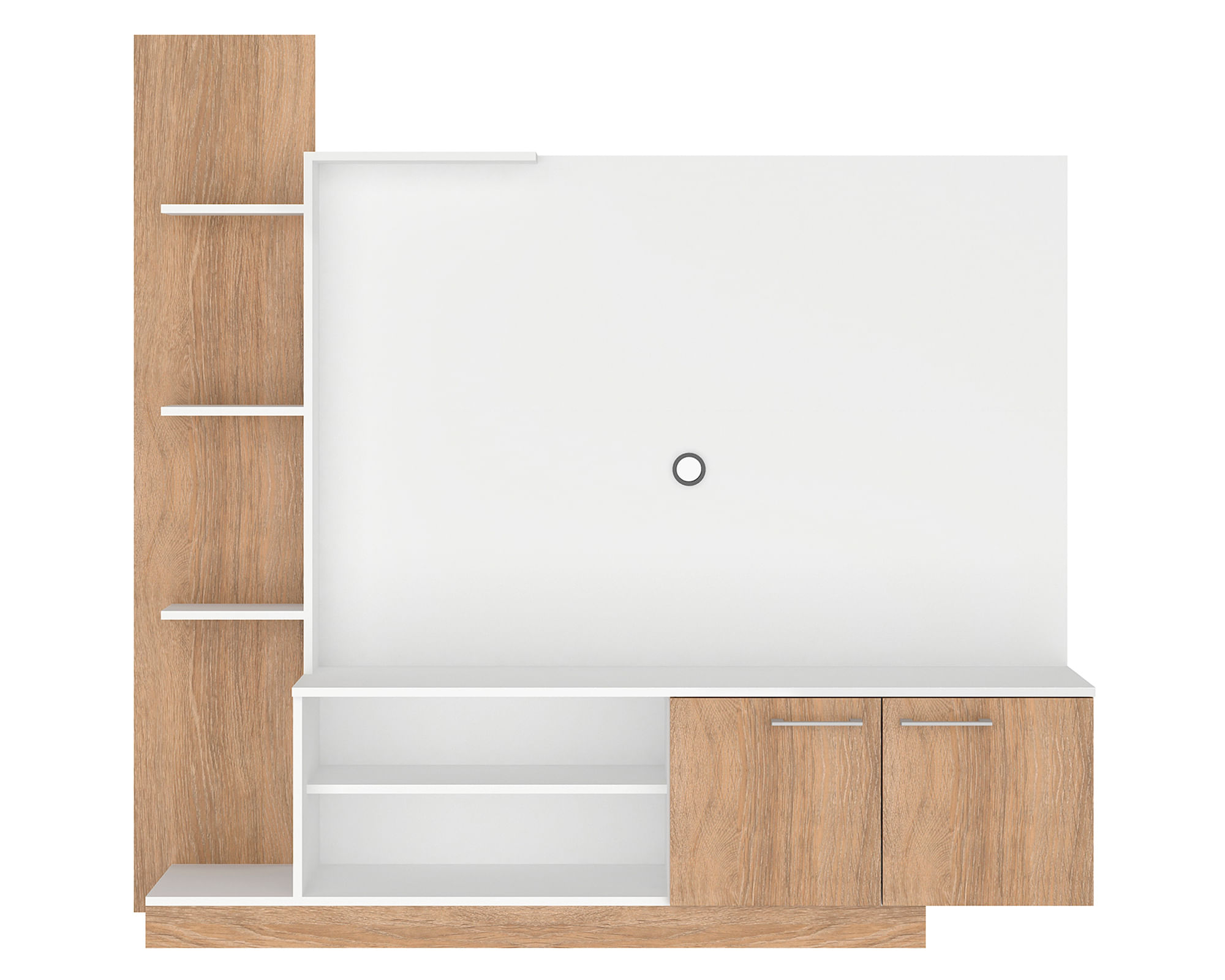 VekkaHome Mueble para TV 55" Reina blanco/café