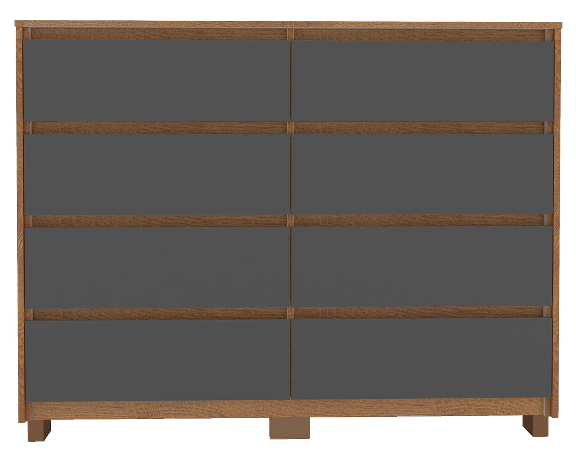 VekkaHome Cómoda Coímbra gris 8 cajones