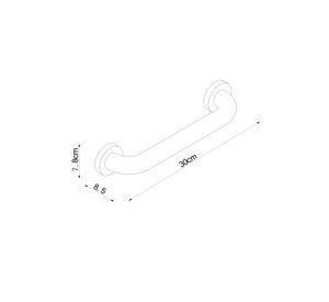 Barra seguridad 1 1/2'' x 30 cm negro