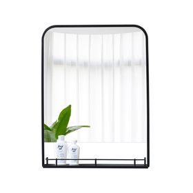 Espejo con repisa negro 70x50 cm