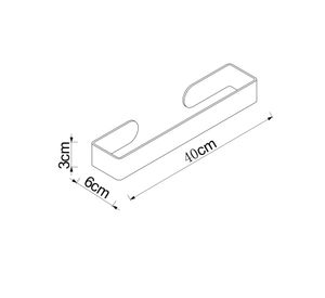 Toallero pared Adnes negro 3x40x6 cm