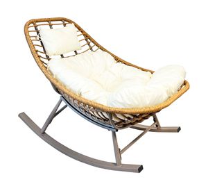 Silla mecedora de exterior Maceió café claro