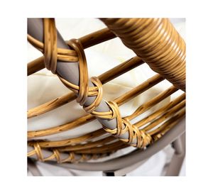 Silla mecedora de exterior Maceió café claro