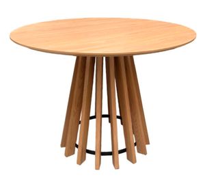 Mesa redonda comedor 110x77 cm café