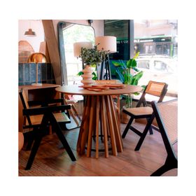 Mesa redonda comedor 110x77 cm café