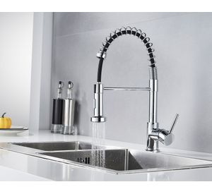 Monomando cocina Rigo inox/negro