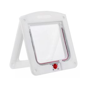 Puerta abatible para mascotas 20x19 cm blanco