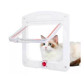 Puerta abatible para mascotas 20x19 cm blanco