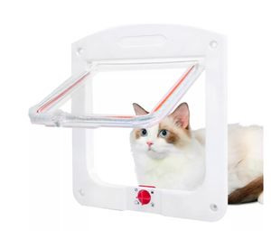 Puerta abatible para mascotas 20x19 cm blanco