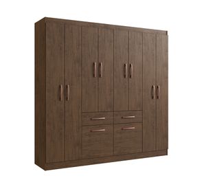 Clóset 8 puertas 2 cajones Amarula café 175x179x38 cm