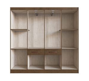 Clóset 8 puertas 2 cajones Amarula café 175x179x38 cm