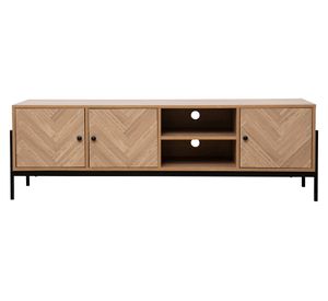 Rack TV 55'' Mila natural/negro 48x153x40 cm