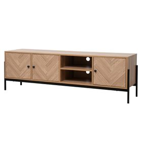 Rack TV 55'' Mila natural/negro 48x153x40 cm