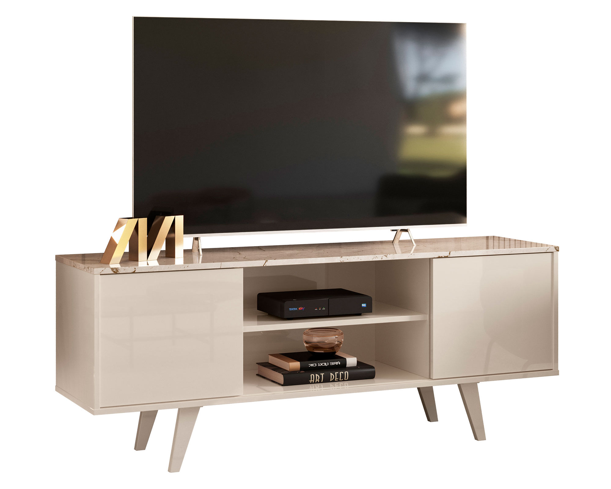Altavisión Rack TV 50" Lisboa calacata/off white