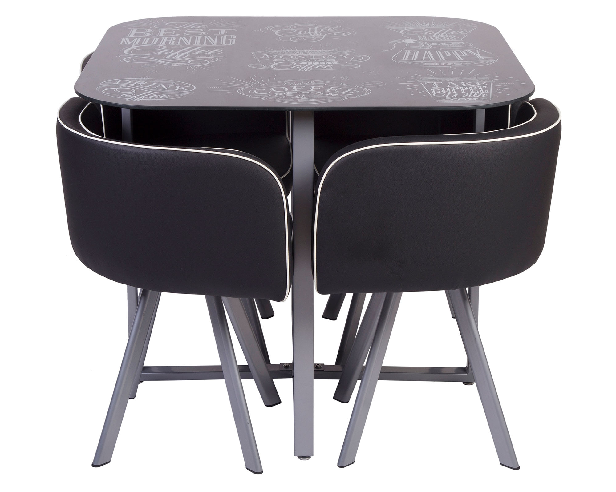 M+Design Comedor 4 sillas Coffe 73x90x90 cm