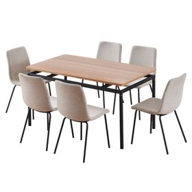 Comedor 6 sillas Ashley 75x140x80 cm