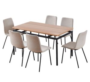 Comedor 6 sillas Ashley 75x140x80 cm